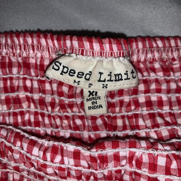 Red Checkered stretchy top - Picture 2 of 2